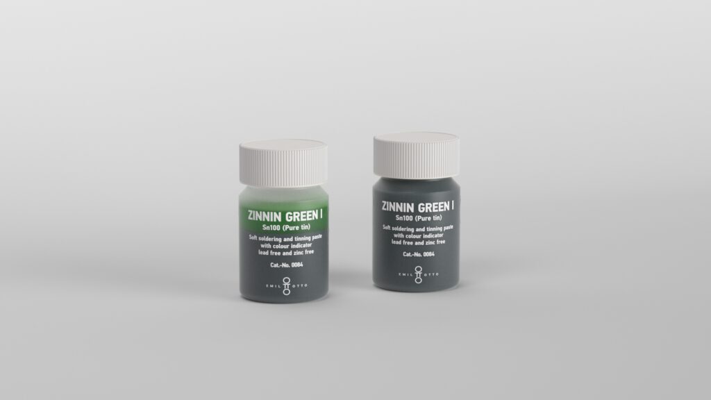 two bottles of soldering and tinning pastes ZINNIN Green
