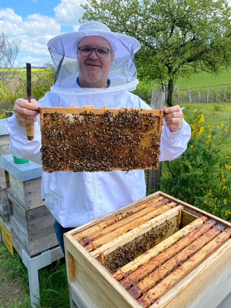 Picture Markus Gesser as beekeeper