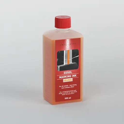 Illustration 500ml bottle EOSOL Marking ink opaque orange Emil Otto