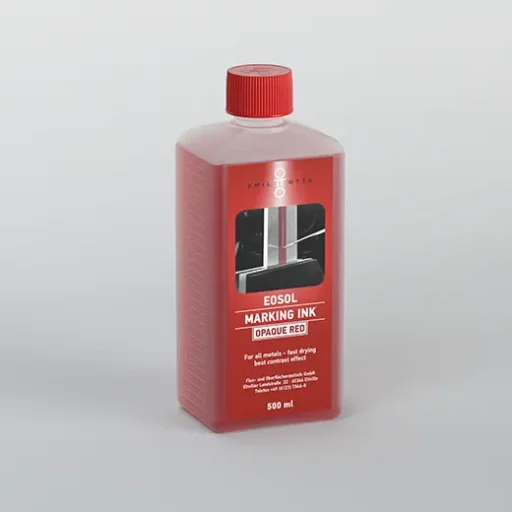 Illustration 500ml bottle EOSOL Marking ink opaque red Emil Otto