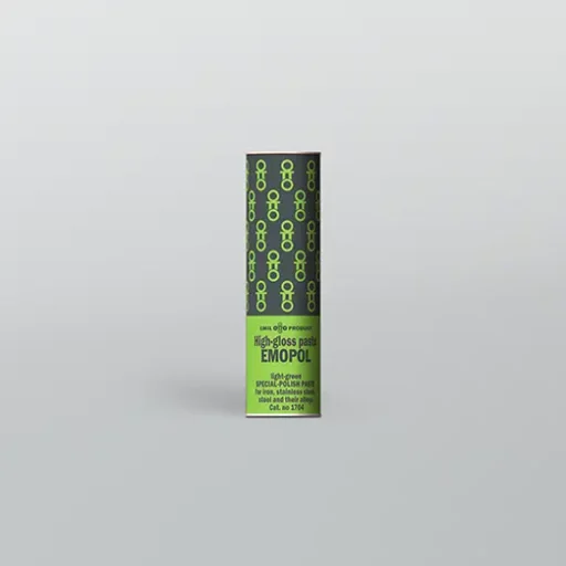 Cardboard wrappers with about 330 g EMOPOL High-gloss paste light green